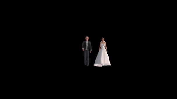 Bride Groom Wedding Animation — Stock video