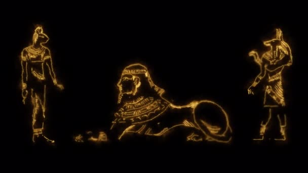Animación Del Antiguo Egipto Oro — Vídeos de Stock
