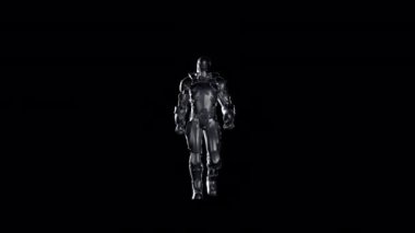 Armed Metal Soldier walking animation