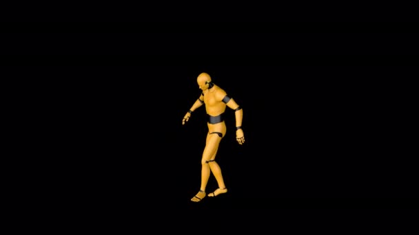Crash Test Manekina Animacja Taneczna — Wideo stockowe