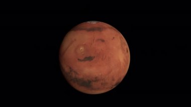Mars gezegeni uzay animasyonunda dönüyor
