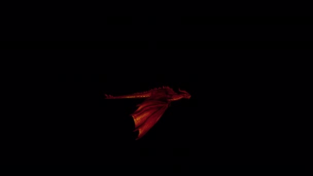 Red Dragon Flying Animation — Wideo stockowe