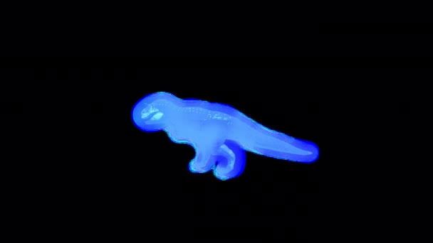 Carnotaurus Loopt Als Een Hologram — Stockvideo