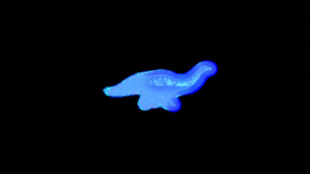 Brontosaurus Loopt Als Een Hologram — Stockvideo