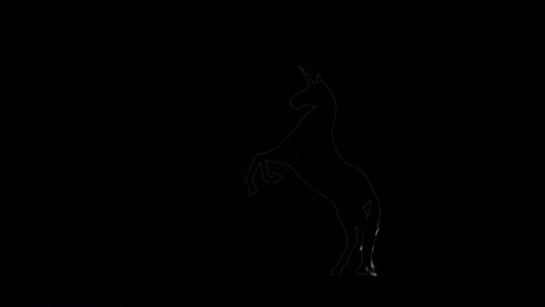 Unicorn Silhouette Animation — Stock Video