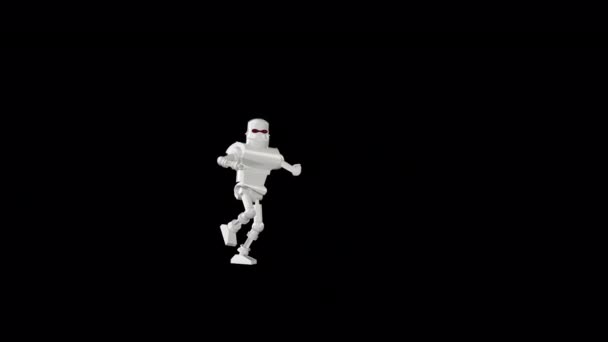 White Robot Dancing Animation — Vídeo de Stock