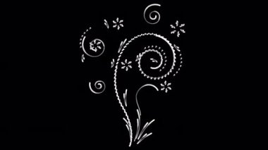 Animated spiral floral shapes on a transparent background