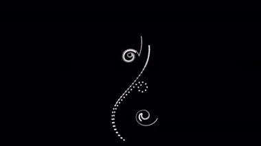 Siyah arka planda hareketli spiral çiçek şekilleri