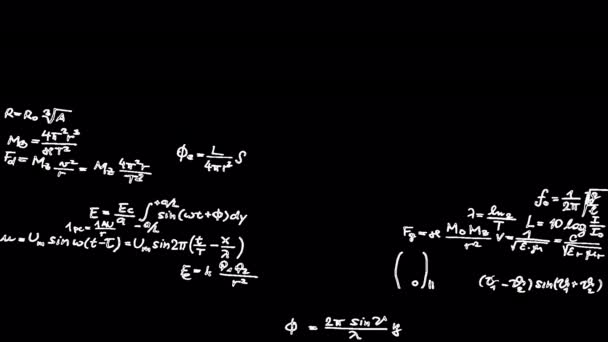 Formuły Matematyczne Tło Przejrzystym Tle — Wideo stockowe