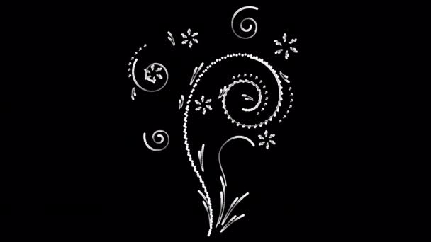 Анімовані Спіральні Квіткові Фігури Прозорому Фоні — стокове відео