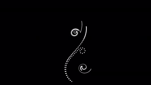 Animated Spiral Floral Shapes Black Background — Vídeo de Stock