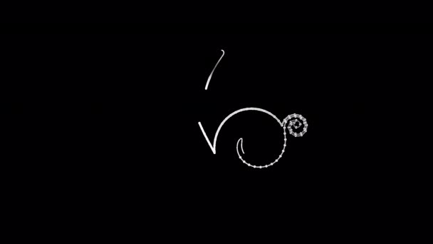 Animated Floral Shapes Black Background — Video Stock