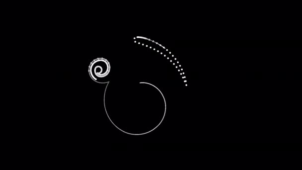 Animated Spiral Floral Shapes Transparent Background — Vídeo de Stock