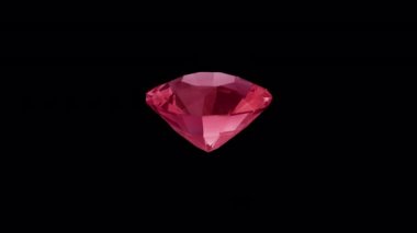 Red gem spinning on a transparent background