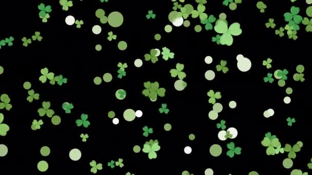 Patrick Day Clover Leaf Awesome Overlay — Stockvideo