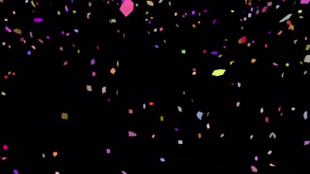 Beautiful Falling Confetti Elements Alpha Channel — Stockvideo