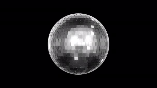 Silver Disco Ball Alpha Background — ストック動画