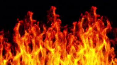 Şeffaf bir arka plana karşı cehennem ateşi