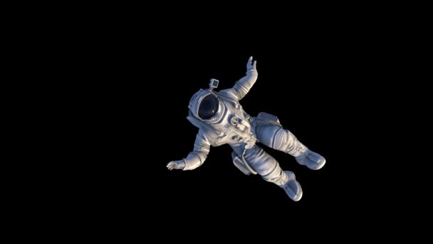 Female Astronaut Falling Animation — Stockvideo