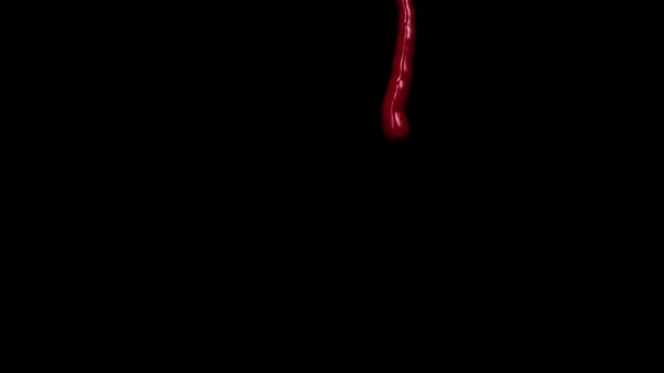 Drop Blood Dripping Transparent Background — Stock videók