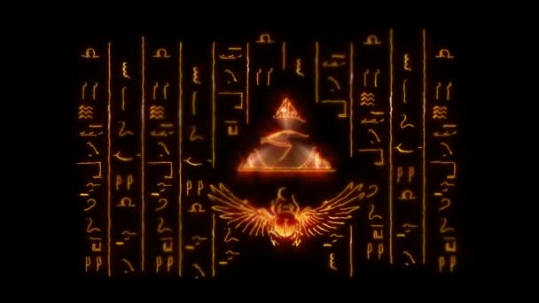Starověký Egypt Požární Animace — Stock video