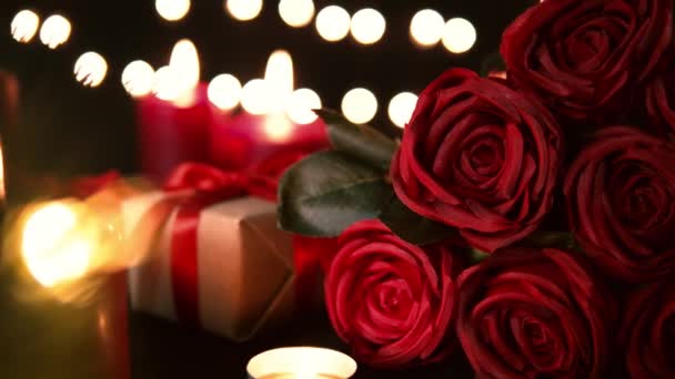 Beautiful Red Rose Bouquet Gifts — Stock videók