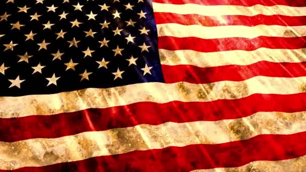Єднані Держави Америки Гранжевий Прапор — стокове відео