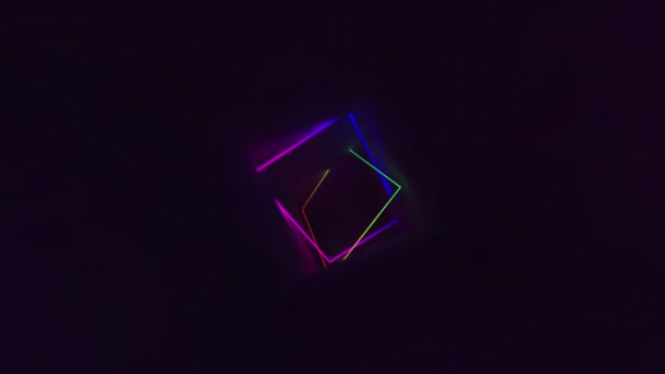 Neon Light Tunnel Background Loop — Stockvideo