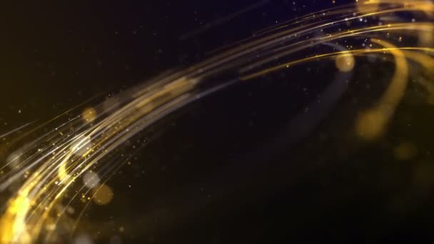 Award Light Background Golden Shine Light Gold Particle Glittering Flowing — Wideo stockowe