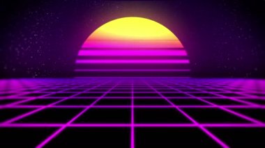 Mor olarak 80 'lerin retro arkaplanı