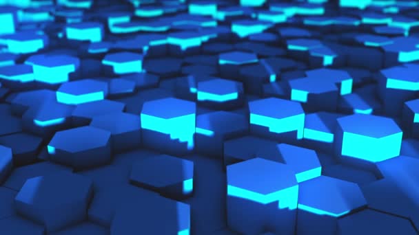 Blue Hexagon Background Animation — Vídeo de stock