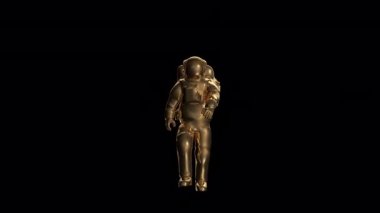 Altın Astronot animasyonu 3d