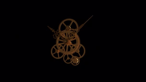 Анимация Clock Gears — стоковое видео