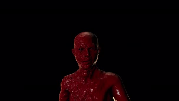 Bloody Face Horror Character Animation — Stock videók