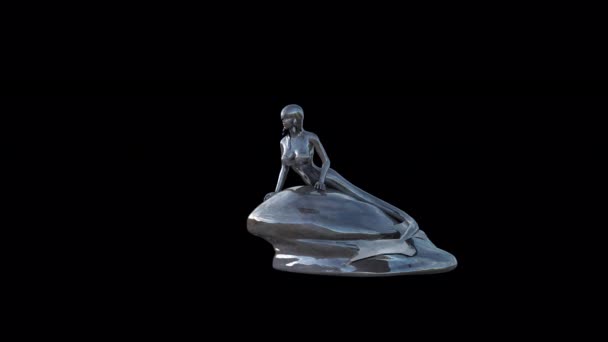 Animated Mermaid Rock Statue — 图库视频影像