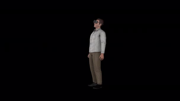 Man Goggles Animation — Stockvideo