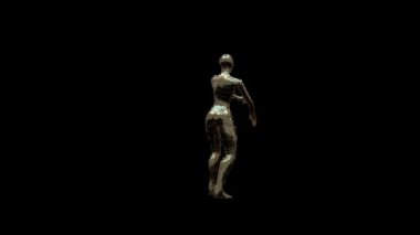 Şeffaf (alfa) arka planda metalik kablo dansı