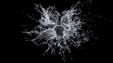 Şeffaf alfa arkaplanının önünde biraz su akıyor. Sol ve sağ arka plan.