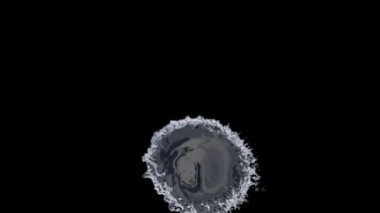 Su, şeffaf arkaplanın önüne büyük bir sıçramayla sıçrar.