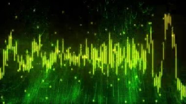 Musical Audio Waveform in green