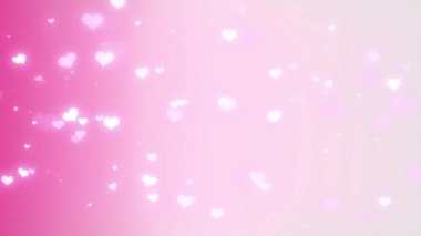 Valentines Day Hearts against a pink background