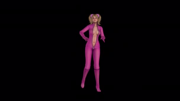 Seksi Dans Eden Kız Animasyonu — Stok video