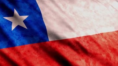 Rüzgarda sallanan Şili Bayrağı grunge versiyonu