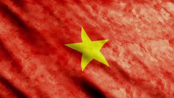 Vietnam Flag Waving Wind Grunge Version — Vídeos de Stock