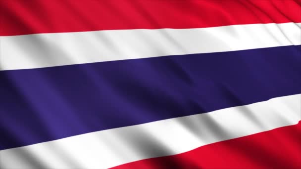 Bandera Tailandia Ondeando Viento — Vídeos de Stock