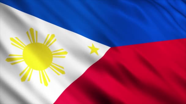 Bandera Filipinas Ondeando Viento — Vídeos de Stock