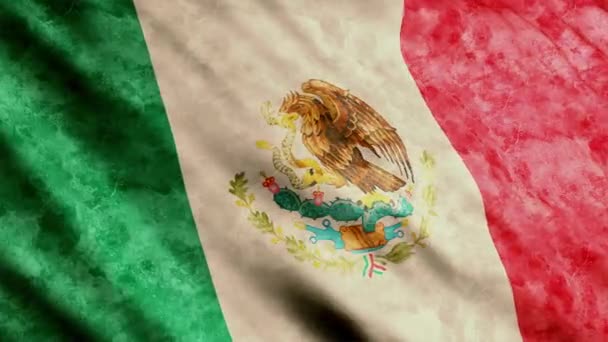 Meksyk Flaga Macha Wietrze — Wideo stockowe
