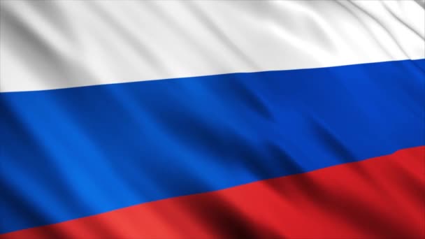 Bandera Rusia Ondeando Viento — Vídeos de Stock