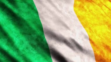 Ireland Flag waving in the wind grunge version