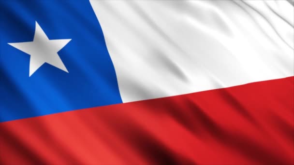Bandera Chile Ondeando Viento — Vídeos de Stock